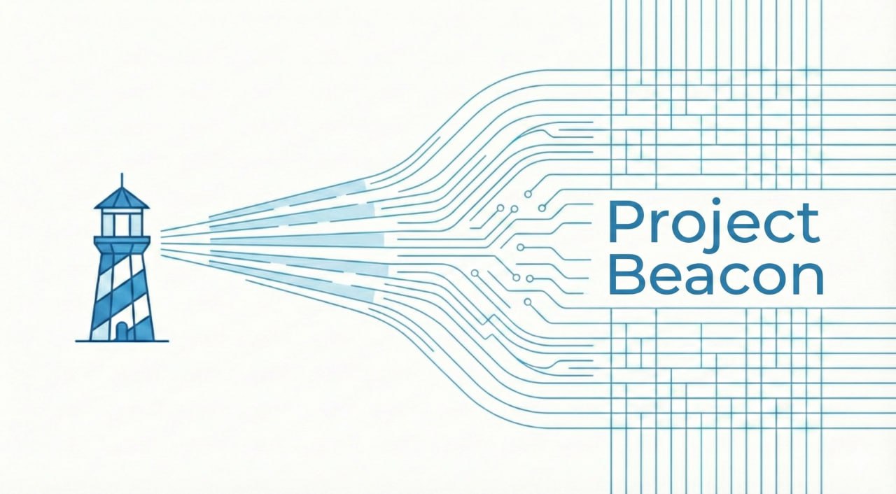 Project Beacon scenario showing governed history during migration.